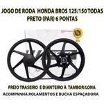 Ficha técnica e caractérísticas do produto Jogo Roda Liga Leve Bros 125/150 Scud Freio Tambor Lona Todas 6 Pontas
