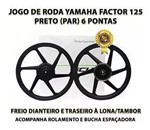 Ficha técnica e caractérísticas do produto Jogo Roda Liga Leve Factor Ybr 150 Scud 6p Ek Freiotambor