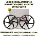 Ficha técnica e caractérísticas do produto Jogo Roda Liga Leve Titan 150 Scud Diamantada Freio Disco 2004 / 2013