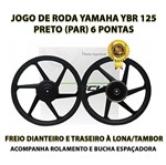 Ficha técnica e caractérísticas do produto Jogo Roda Liga Leve Ybr 125 Scud 6 Pontas Freio Tambor