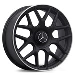 Jogo Roda Mercedes E63 2017 Aro 21 - Preta Diamantada Fosca Roda E63 2017 Aro 21 - 5x112 Tala: 9,5 Off-Set: 45