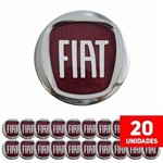 Ficha técnica e caractérísticas do produto - Kit 20 Calota Miolo de Roda Fiat Punto 49,6mm Logo Vermelho