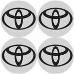 Ficha técnica e caractérísticas do produto Kit 4 Adesivo PVC P/ Calota Emblema 48mm Preto Toyota