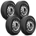 Ficha técnica e caractérísticas do produto Kit 4 Pneus Aro 22,5 Goodyear 275 80R22,5 Kmax S 149 146L H Linha Pesada Caminhão Ônibus