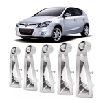 Ficha técnica e caractérísticas do produto Kit 5pçs Aplique Cromado Roda Calota Hyundai I30 2009 A 2012