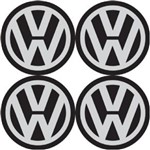 Ficha técnica e caractérísticas do produto Kit 2 Adesivo PVC P/ Calota Emblema 48mm Volkswagen Preto
