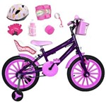 Ficha técnica e caractérísticas do produto Kit Bicicleta Infantil Aro 16 FlexBikes C/ Cadeirinha de Boneca, Capacete, Kit Proteção e Acessórios