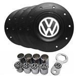 Kit Calota Centro Roda Ferro Vw Aro 14 Amarok + Bico Pneu