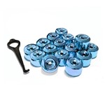 Ficha técnica e caractérísticas do produto Kit Capa de Parafuso Chave 17 Metalizada Azul 16 Peças - Calota