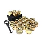 Kit Capa Parafuso de Roda Dourado Fox Polo Bora Golf Jetta