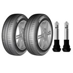 Ficha técnica e caractérísticas do produto Kit 2 Pneus Aro 15 Michelin - 195/55 - Energy XM2 - 85V e 2 Bicos de Pressão Cromados para Pneu