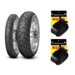 Ficha técnica e caractérísticas do produto Kit de Pneus 150/70-17 + 100/90-18 Pirelli Scorpion Trail 2 + Câmaras de ar