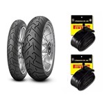 Ficha técnica e caractérísticas do produto Kit de Pneus 150/70-17 + 100/90-19 Pirelli Scorpion Trail 2 + Câmaras de Ar