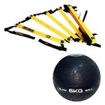 Ficha técnica e caractérísticas do produto Kit Escada de Agilidade com 10 Degraus Pretorian Ec-Pp + Bola Medicine Slam Ball 6 Kg Liveup