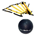 Ficha técnica e caractérísticas do produto Kit Escada de Agilidade com 10 Degraus Pretorian EC-PP + Bola Medicine Slam Ball 8 KG LIVEUP