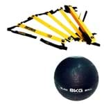 Ficha técnica e caractérísticas do produto Kit Escada de Agilidade com 10 Degraus Pretorian EC-PP Bola Medicine Slam Ball 8 KG LIVEUP