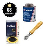 Ficha técnica e caractérísticas do produto Kit Remendo Vipal R-03 +cola a Frio Cv-00 + Rodilho 8mm