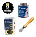 Ficha técnica e caractérísticas do produto Kit Remendo Vipal R-02 +cola a Frio Cv-00 + Rodilho 8mm