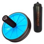 Ficha técnica e caractérísticas do produto Kit Roda Exercícios Abdominal e Lombar - Exercise Wheel - Liveup Azul + Squeeze Automático 1lt
