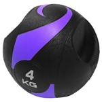 Ficha técnica e caractérísticas do produto Medicine Ball 4 Kg com Pegada Cor Roxa com Preto Liveup
