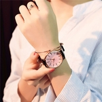 Ficha técnica e caractérísticas do produto FLY Mulheres Moda Couro Grande Dial Luxo Tecido Strap relógio de quartzo
