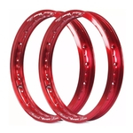 Par Aros aluminio Viper Motard 21 X 215 e 17 X 250 Vermelho Falcon NX4 / XlX / XT660R