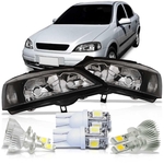 Ficha técnica e caractérísticas do produto Par Farol Astra Hatch Sedan 1998 1999 2000 2001 2002 Foco Duplo Máscara Negra Com Super Led