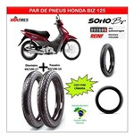 Ficha técnica e caractérísticas do produto Par Pneu Honda Biz 125 Todas Dianteiro Traseiro Br - Ira