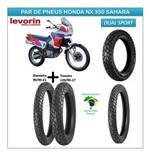 Ficha técnica e caractérísticas do produto Par Pneu Honda Nx 350 Sahara Dianteiro Traseiro Dual Sport - Levorin