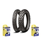 Ficha técnica e caractérísticas do produto Par Pneu Michelin Sirac 120/80-18 +90/90-19 + Par de Camaras