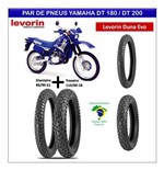 Ficha técnica e caractérísticas do produto Par Pneu Yamaha Dt 180 / Dt 200 Dianteiro Traseiro Duna - Levorin