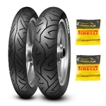 Ficha técnica e caractérísticas do produto Par Pneus Câmaras 130/80-18 e 100/90-19 Pirelli Sport Demon