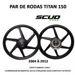 Ficha técnica e caractérísticas do produto Par Roda Liga Leve Magna Scud Titan 150 2004 Até 2013 Lona