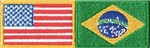 Ficha técnica e caractérísticas do produto Patch Bordado - Bandeira Usa e Brasil BD50276-185 Fecho de Contato