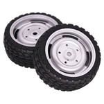 Ficha técnica e caractérísticas do produto 2PCS 1/10 Pneus Rubber Tire RC Racing carro na estrada do metal da borda da roda Fit For HSP HPI 9068-6081 RC Car Parte Pneus diâmetro de 62 mm Roda e pneu