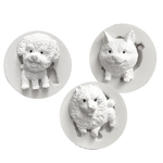 Ficha técnica e caractérísticas do produto 3 Pçs Misturado Cachorro Cachorro Molde De Silicone Para Diy Bolo Topper Fondant Decoração