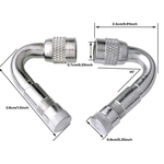 Ficha técnica e caractérísticas do produto 2 PCS Mota roda / pneu de carro pneu Adaptador de extensão da válvula de prata de 45 graus de 90 graus 135 graus de ângulo carro styling