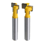 Ficha técnica e caractérísticas do produto 2Pieces T-Slot Cutter Router Bit Para 3/8 '' \\u0026 1/2 '' Hex Bolt - 1/4 '' Shank