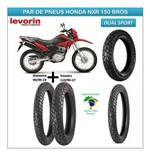 Ficha técnica e caractérísticas do produto Pneu Dianteiro Honda Nxr 150 Bros+pneu Traseiro Dual Sport - Levorin