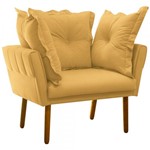 Ficha técnica e caractérísticas do produto Poltrona Decorativa Londres Suede Amarelo Mostarda - DRossi