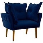 Ficha técnica e caractérísticas do produto Poltrona Decorativa Londres Suede Azul Marinho - D'Rossi