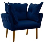 Ficha técnica e caractérísticas do produto Poltrona Decorativa Londres Suede - D`Rossi - AZUL MARINHO