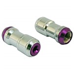 Porca de Roda com Anti Furto (Lug Nuts) 20 Peças 45mm M12 X 1,5 - Prata/Roxo