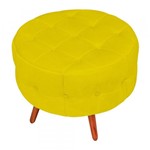 Ficha técnica e caractérísticas do produto Puff Decorativo Botonê Yasmin Suede Amarelo Pés Palito - DRossi - Condor