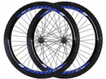 Ficha técnica e caractérísticas do produto Roda 29 Vzan Vnine 36f Preto e Azul com Cubo K7 Shimano Pneu