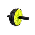 Ficha técnica e caractérísticas do produto Roda Abdominal Exercícios Fitness Ab Wheel + Tapete Amarelo - Mbfit