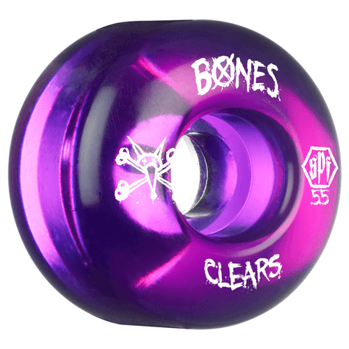 Ficha técnica e caractérísticas do produto Roda Bones Wheels Clear Roxo Cristal 55mm Un
