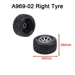 Ficha técnica e caractérísticas do produto Roda de borracha do carro de RC direito Tire Para 1:18 2pcs Wltoys A969 RC Car Parts