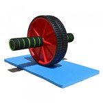 Ficha técnica e caractérísticas do produto Roda para Exercícios Abdominal Lombar Exercise Wheel + Apoio - Black Bull