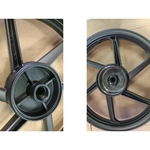 Ficha técnica e caractérísticas do produto Roda Traseira De Liga Leve cor preto Modelo 6 Palitos para Honda Titan 150 freio a tambor e uso de câmara de ar - Marca Fabreck